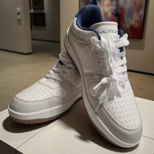 NAUTICA Shoes Men's 10 Casual Sneakers Cream and blue Faux Leather
